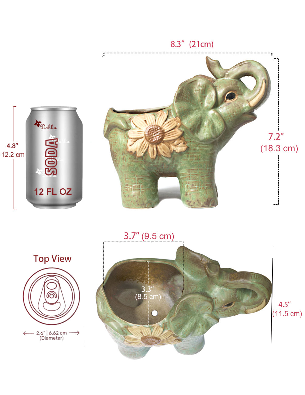 ceramic elephant flower pot Vintage Ceramic Elephant Succulent Pot | Plant Pot Bonsai