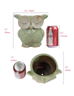  Vintage Ceramic Owl Succulent Pot | Plant Pot Bonsai | Dahlia