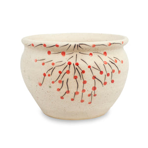  Berry Branches Hand Painted Ceramic Succulent Planter | Plant Pot Bonsai | Dahlia