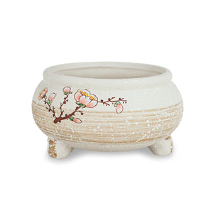  Plum Blossom Hand Painted Ceramic Succulent Planter | Plant Pot | Dahlia