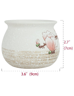  Plum Blossom Hand Painted Ceramic Succulent Planter | Plant Pot | Dahlia