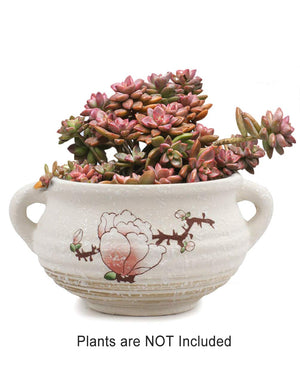  Plum Blossom Hand Painted Ceramic Succulent Planter | Plant Pot | Dahlia