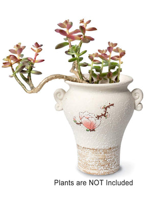  Plum Blossom Hand Painted Ceramic Succulent Planter | Plant Pot | Dahlia