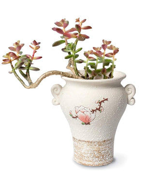  Plum Blossom Hand Painted Ceramic Succulent Planter | Plant Pot | Dahlia