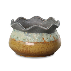  Vintage Glazed Layer Ceramic Succulent Pot | Plant Pot Bonsai | Dahlia