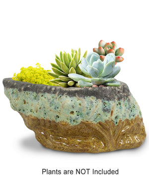  Vintage Glazed Layer Ceramic Succulent Pot | Plant Pot Bonsai | Dahlia