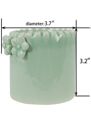 Celadon Glaze Porcelain Succulent Planter | Plant Pot | Dahlia