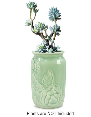 Celadon Glaze Porcelain Succulent Planter | Plant Pot | Dahlia