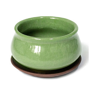  3.5 Inch Mini Crackle Glaze Ceramic Succulent Pot | Plant Pot Bonsai | Dahlia