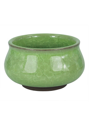  3.5 Inch Mini Crackle Glaze Ceramic Succulent Pot | Plant Pot Bonsai | Dahlia