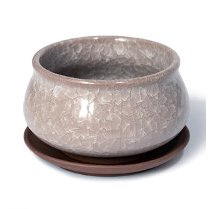  3.5 Inch Mini Crackle Glaze Ceramic Succulent Pot | Plant Pot Bonsai | Dahlia