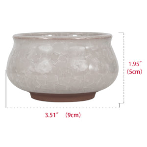  3.5 Inch Mini Crackle Glaze Ceramic Succulent Pot | Plant Pot Bonsai | Dahlia