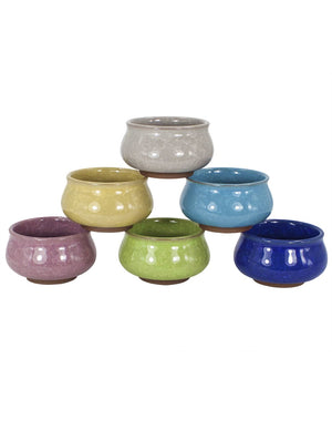  3.5 Inch Mini Crackle Glaze Ceramic Succulent Pot | Plant Pot Bonsai | Dahlia