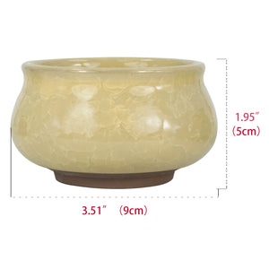  3.5 Inch Mini Crackle Glaze Ceramic Succulent Pot | Plant Pot Bonsai | Dahlia