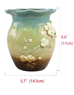  Tri Color Flower Ceramic Succulent Pot | Plant Pot Bonsai | Dahlia