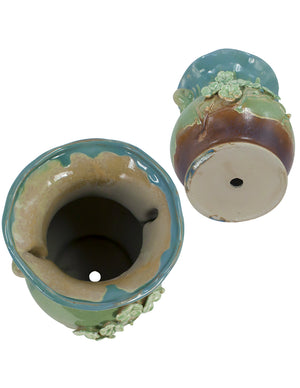  Tri Color Flower Ceramic Succulent Pot | Plant Pot Bonsai | Dahlia