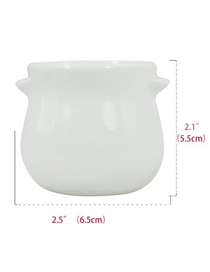  Mini White Porcelain Succulent Planter w Saucer Set of 3 | Plant Pot | Dahlia