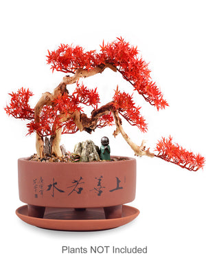  Top Virtue is Like Water Zisha Succulent Pot w Saucer | Plant Pot Bonsai | Dahlia