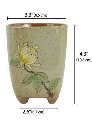  Hand Painted Flower Ceramic Succulent Planter | Plant Pot Bonsai |Dahlia
