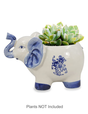  Vintage Ceramic Elephant Succulent Pot | Plant Pot Bonsai | Dahlia