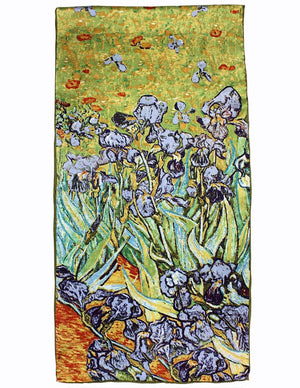 [product type] | 100% Luxury Long Silk Scarf - Van Gogh's Artwork | Dahlia