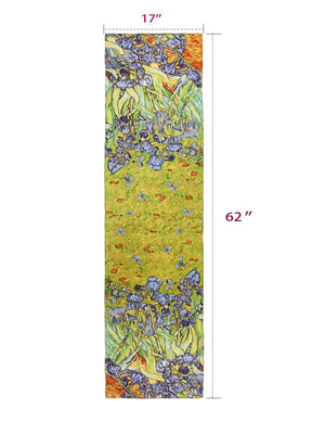 [product type] | 100% Luxury Long Silk Scarf - Van Gogh's Artwork | Dahlia