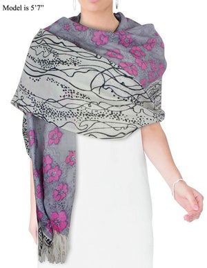 100% wool Scarfs Wraps and Shawls Flower River - Dahlia