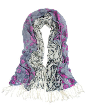 100% wool Scarfs Wraps and Shawls Flower River - Dahlia