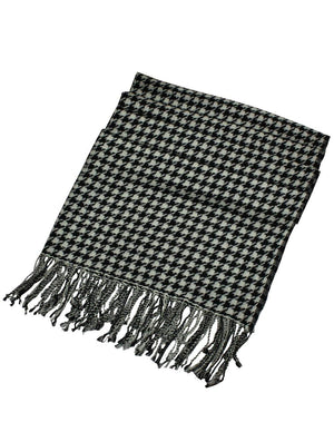 100% wool Scarfs Wraps and Shawls Houndstooth/Plaid Pattern - Dahlia