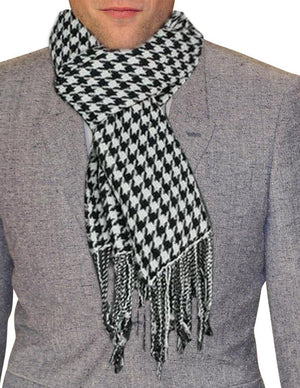 100% wool Scarfs Wraps and Shawls Houndstooth/Plaid Pattern - Dahlia