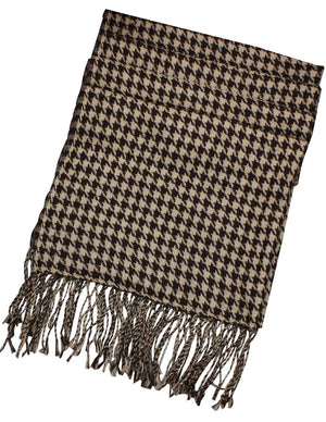 100% wool Scarfs Wraps and Shawls Houndstooth/Plaid Pattern - Dahlia