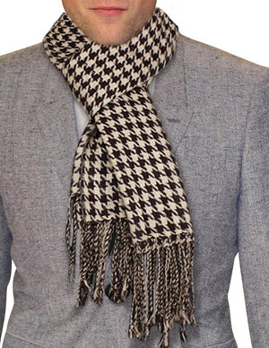 100% wool Scarfs Wraps and Shawls Houndstooth/Plaid Pattern - Dahlia