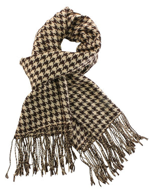 100% wool Scarfs Wraps and Shawls Houndstooth/Plaid Pattern - Dahlia