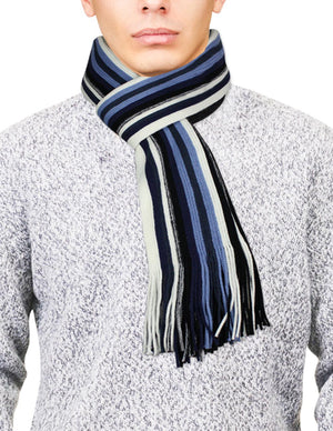 Men's Soft Warm and Long Winter Scarf Striped Knit