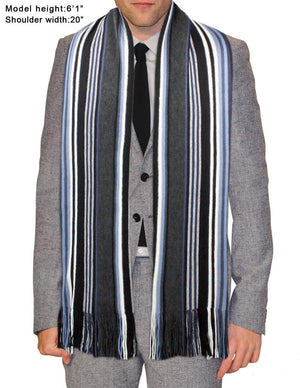 Men's Soft Warm and Long Winter Scarf Striped Knit