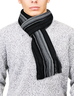 Men's Soft Warm and Long Winter Scarf Striped Knit