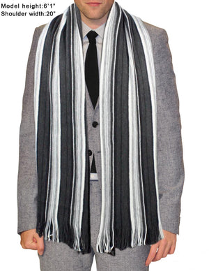 Men's Soft Warm and Long Winter Scarf Striped Knit