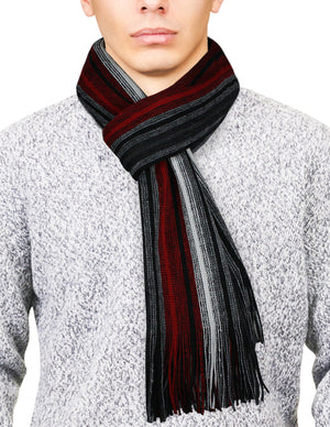 Men's Soft Warm and Long Winter Scarf Striped Knit