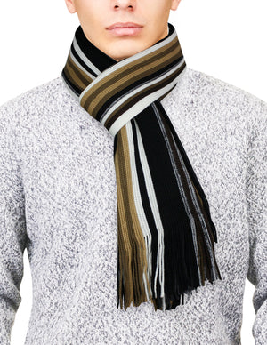 Men's Soft Warm and Long Winter Scarf Striped Knit