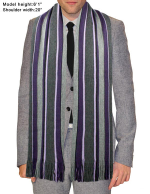 Men's Soft Warm and Long Winter Scarf Striped Knit