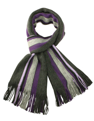 Men's Soft Warm and Long Winter Scarf Striped Knit