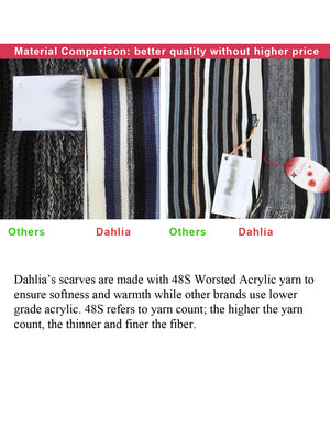 Men's Soft Warm and Long Winter Scarf Striped Knit