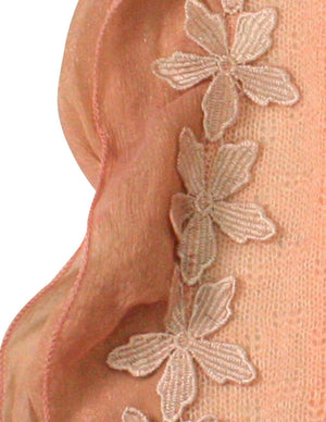Fashion Carefree Chiffon Flowers Edge Knitted Long Scarf