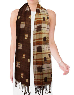 Fashion Carefree Plaids Stripes and Solid Double-Sided Long Scarf Shawl