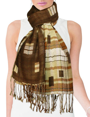 Fashion Carefree Plaids Stripes and Solid Double-Sided Long Scarf Shawl