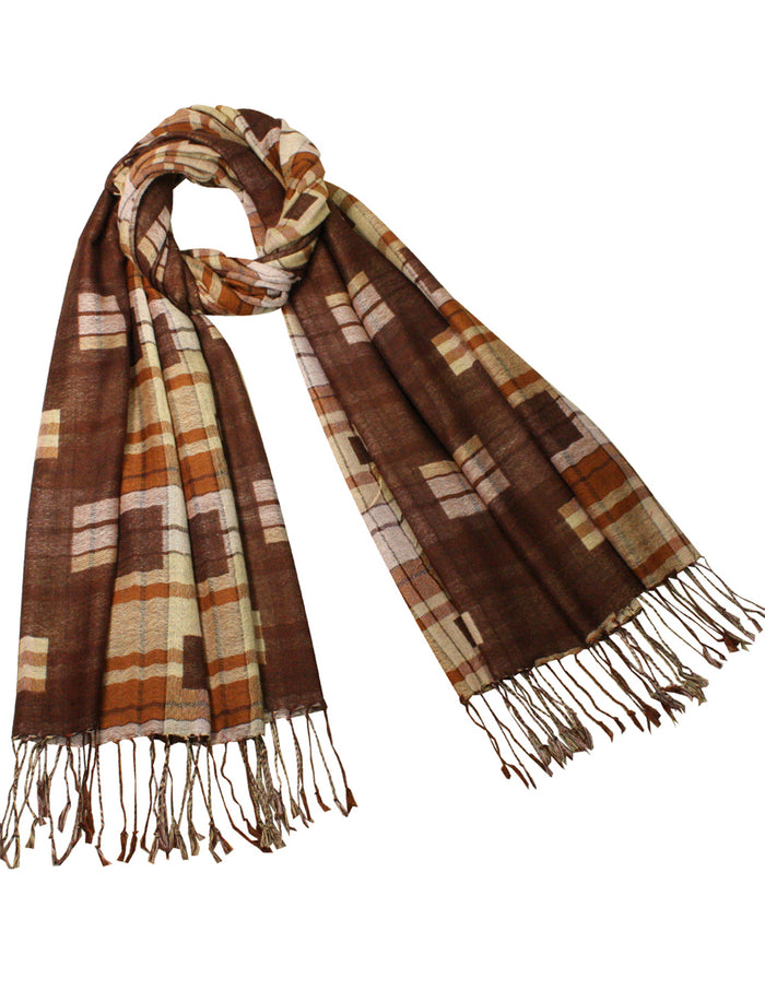 Fashion Carefree Plaids Stripes and Solid Double-Sided Long Scarf Shawl