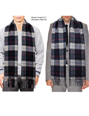 Men's 100% Wool Scarf Plaid