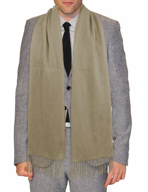 Men's Winter Wool Blend Scarf Classic Solid Color