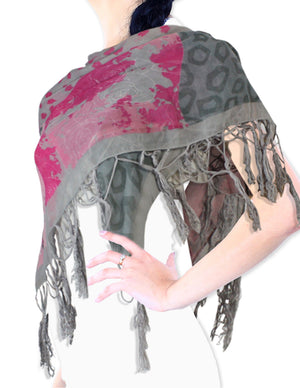 Multi Flowers Leopard Pattern Sheer Square Scarf Shawl Sarong