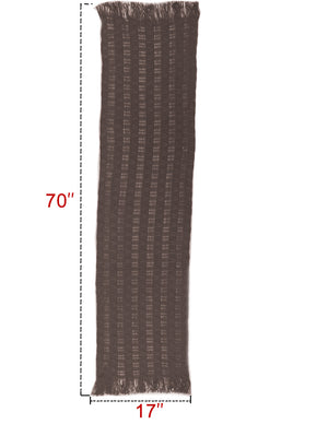 Wheat Ear Fashion Cashmere-Feel Knitted Tassel Ends Long Scarf
